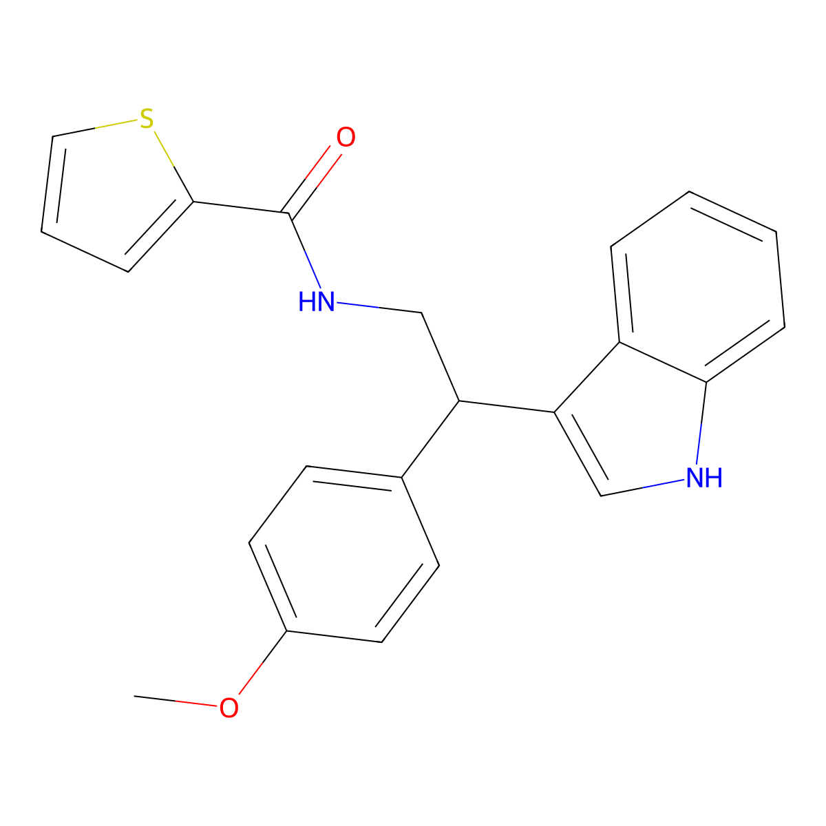 N-[2-(1H-indol-3-yl)-2-(4-methoxyphenyl)ethyl]thiophene-2-carboxamide molecular structure, CAS 796090-49-8