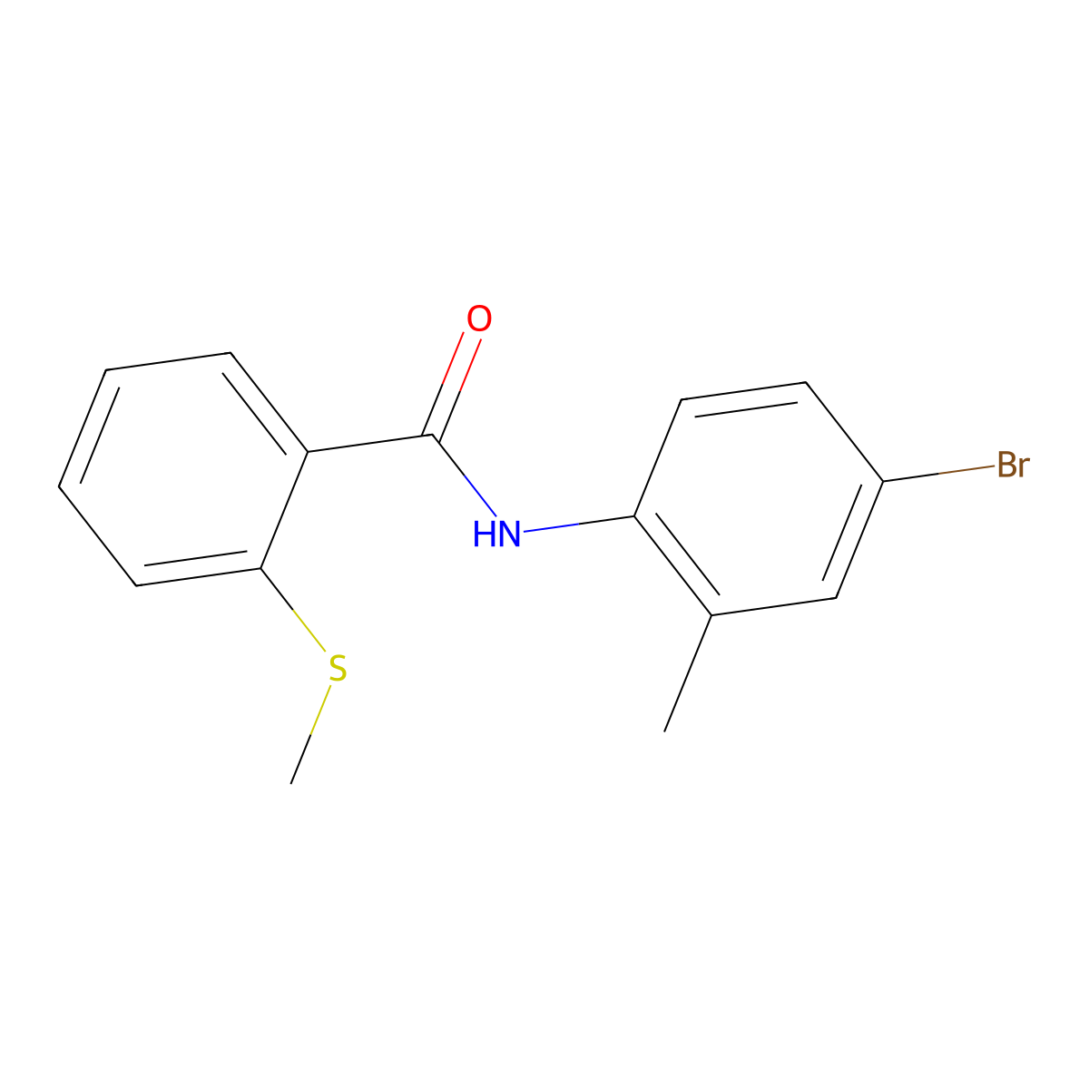 N-(4-bromo-2-methylphenyl)-2-(methylsulfanyl)benzamide molecular structure, CAS 796094-48-9