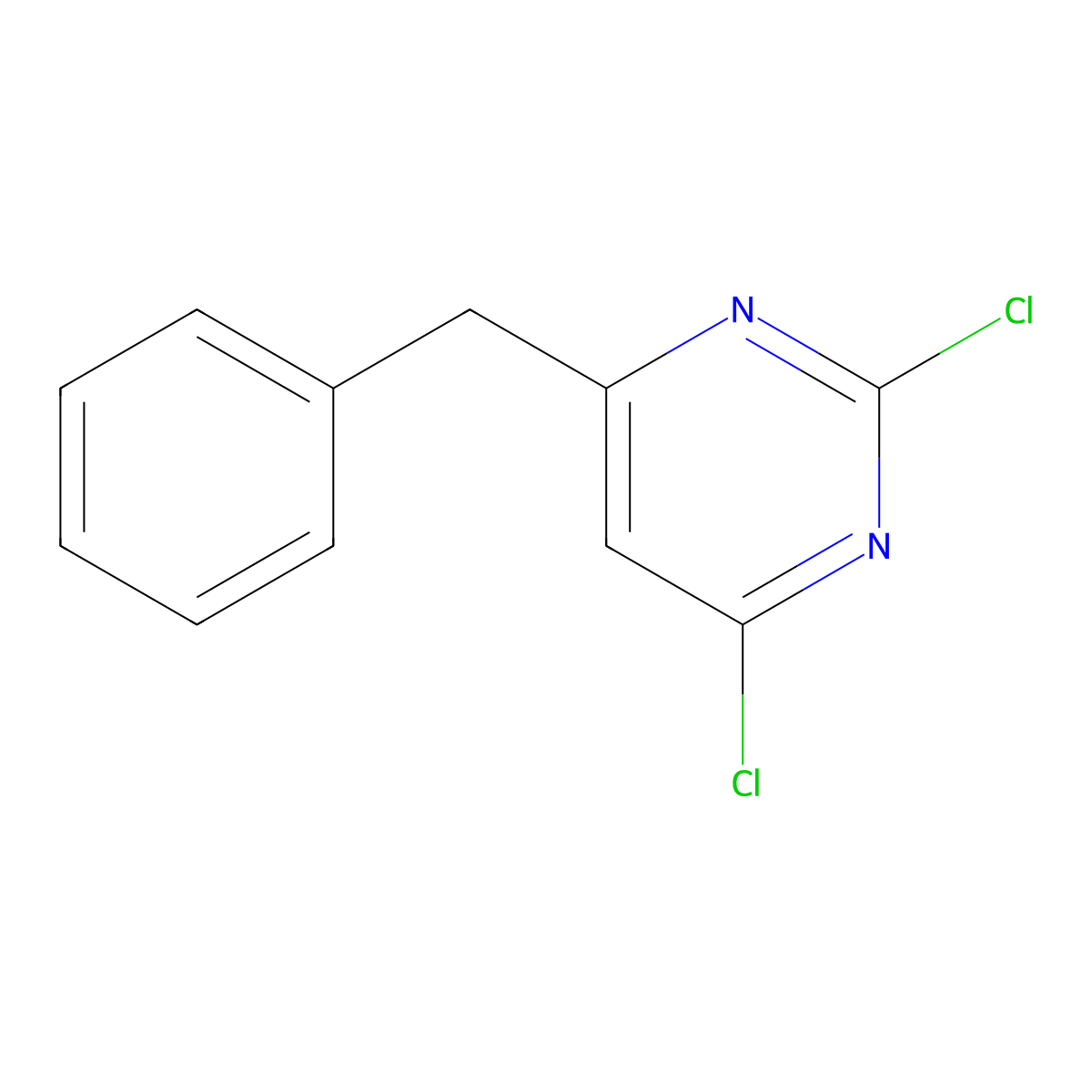 4-Benzyl-2,6-dichloropyrimidine molecular structure, CAS 796095-89-1