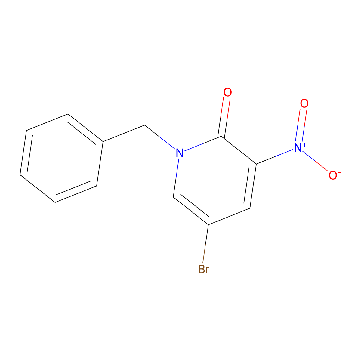 1-benzyl-5-bromo-3-nitro-1H-pyridin-2-one molecular structure, CAS 796096-47-4