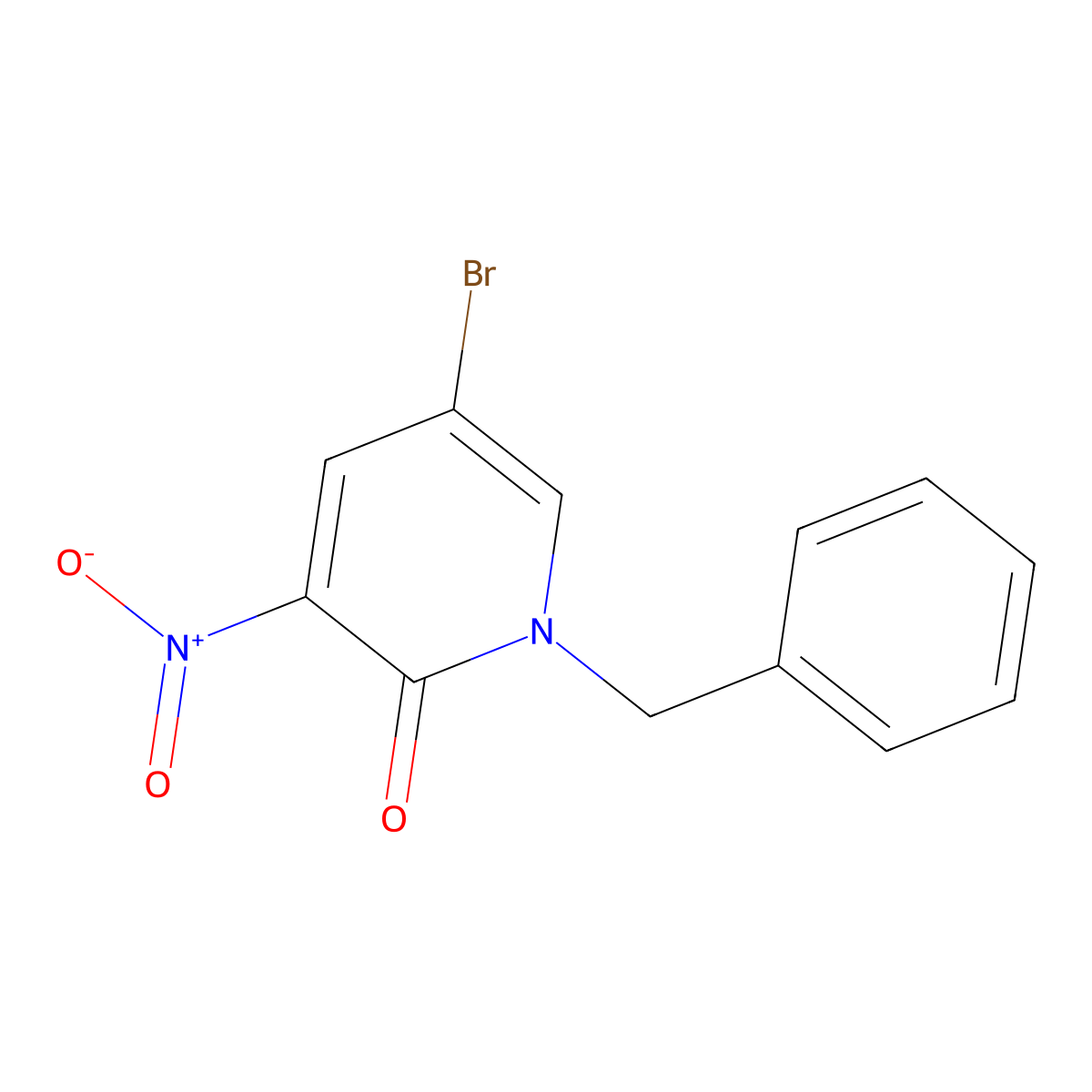 1-benzyl-5-bromo-3-nitro-1H-pyridin-2-one molecular structure, CAS 796096-47-4