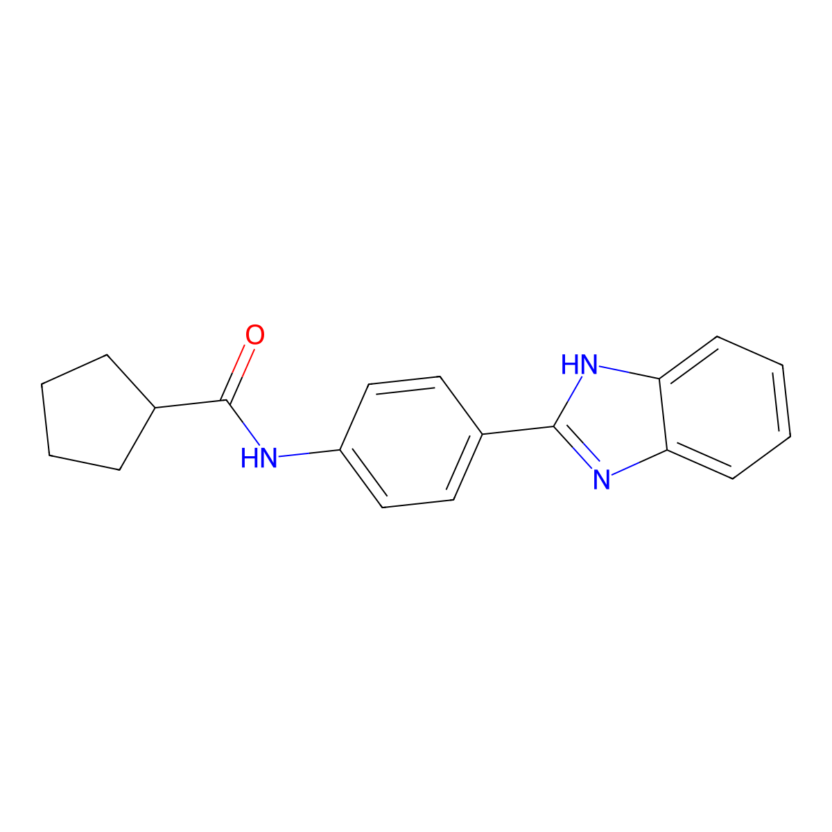 N-[4-(1H-benzimidazol-2-yl)phenyl]cyclopentanecarboxamide molecular structure, CAS 796099-45-1