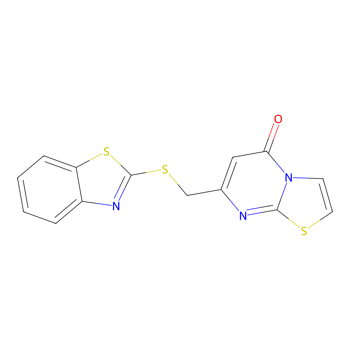 7-(1,3-Benzothiazol-2-ylsulfanylmethyl)-[1,3]thiazolo[3,2-a]pyrimidin-5-one molecular structure, CAS 796106-04-2