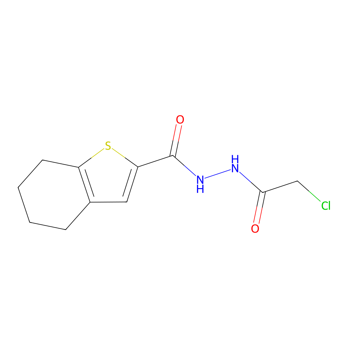 N'-(2-chloroacetyl)-4,5,6,7-tetrahydro-1-benzothiophene-2-carbohydrazide molecular structure, CAS 796106-52-0