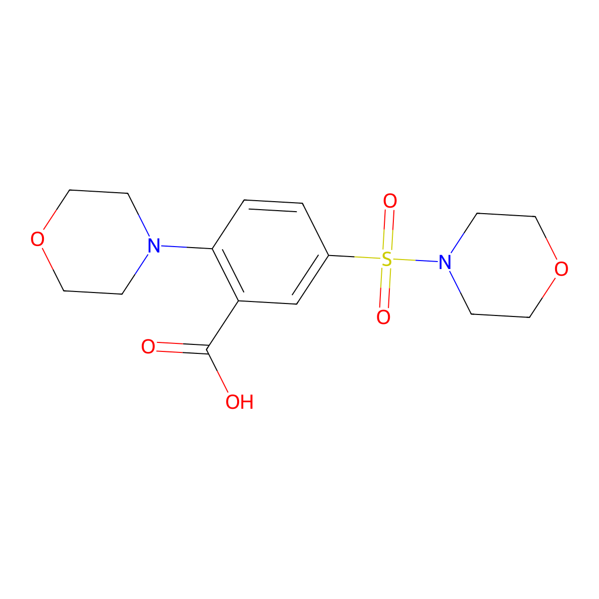 2-(Morpholin-4-yl)-5-(morpholine-4-sulfonyl)benzoic acid molecular structure, CAS 796106-55-3