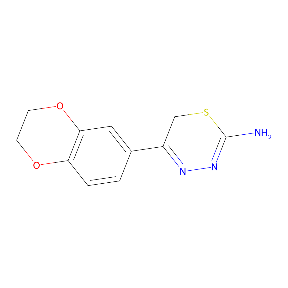 5-(2,3-dihydro-1,4-benzodioxin-6-yl)-6H-1,3,4-thiadiazin-2-amine molecular structure, CAS 796106-57-5