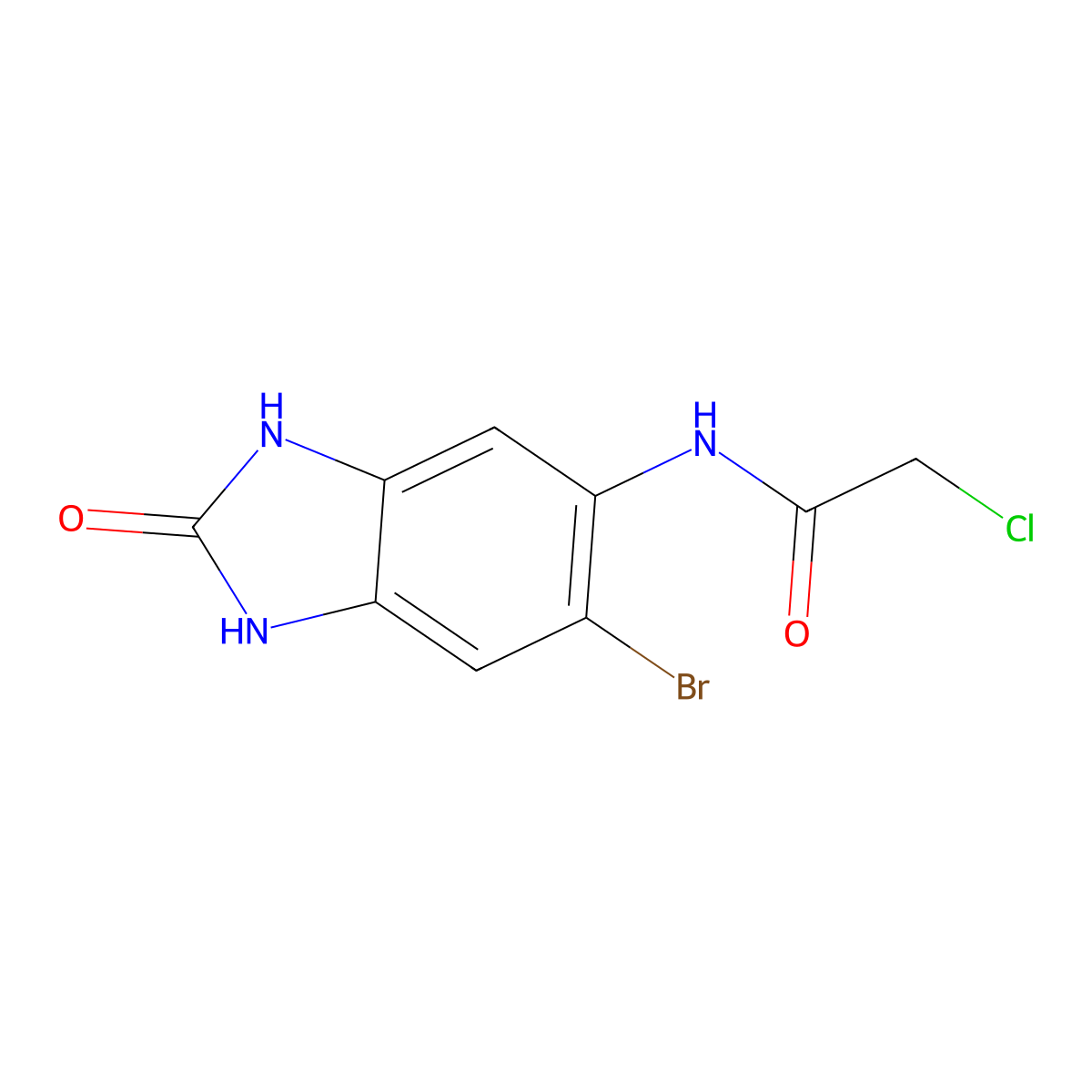 N-(6-bromo-2-oxo-2,3-dihydro-1H-benzimidazol-5-yl)-2-chloroacetamide molecular structure, CAS 796106-59-7