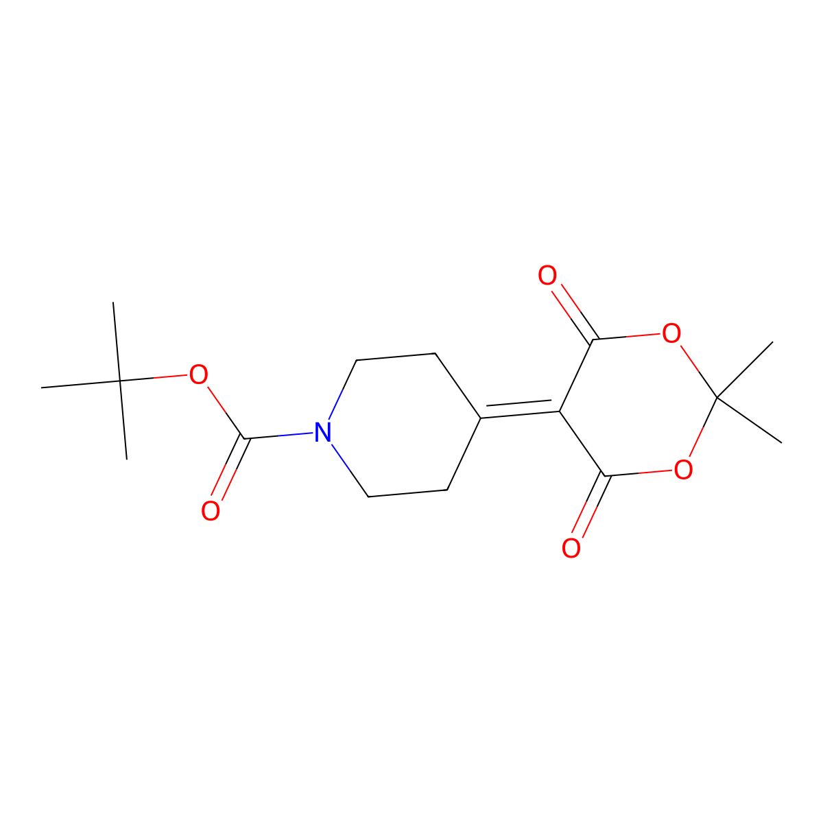 Tert-butyl 4-(2,2-dimethyl-4,6-dioxo-1,3-dioxan-5-ylidene)piperidine-1-carboxylate molecular structure, CAS 796113-35-4