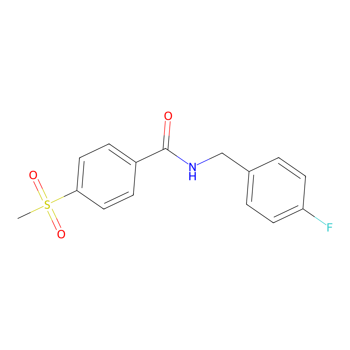 N-[(4-fluorophenyl)methyl]-4-methylsulfonylbenzamide molecular structure, CAS 796115-63-4
