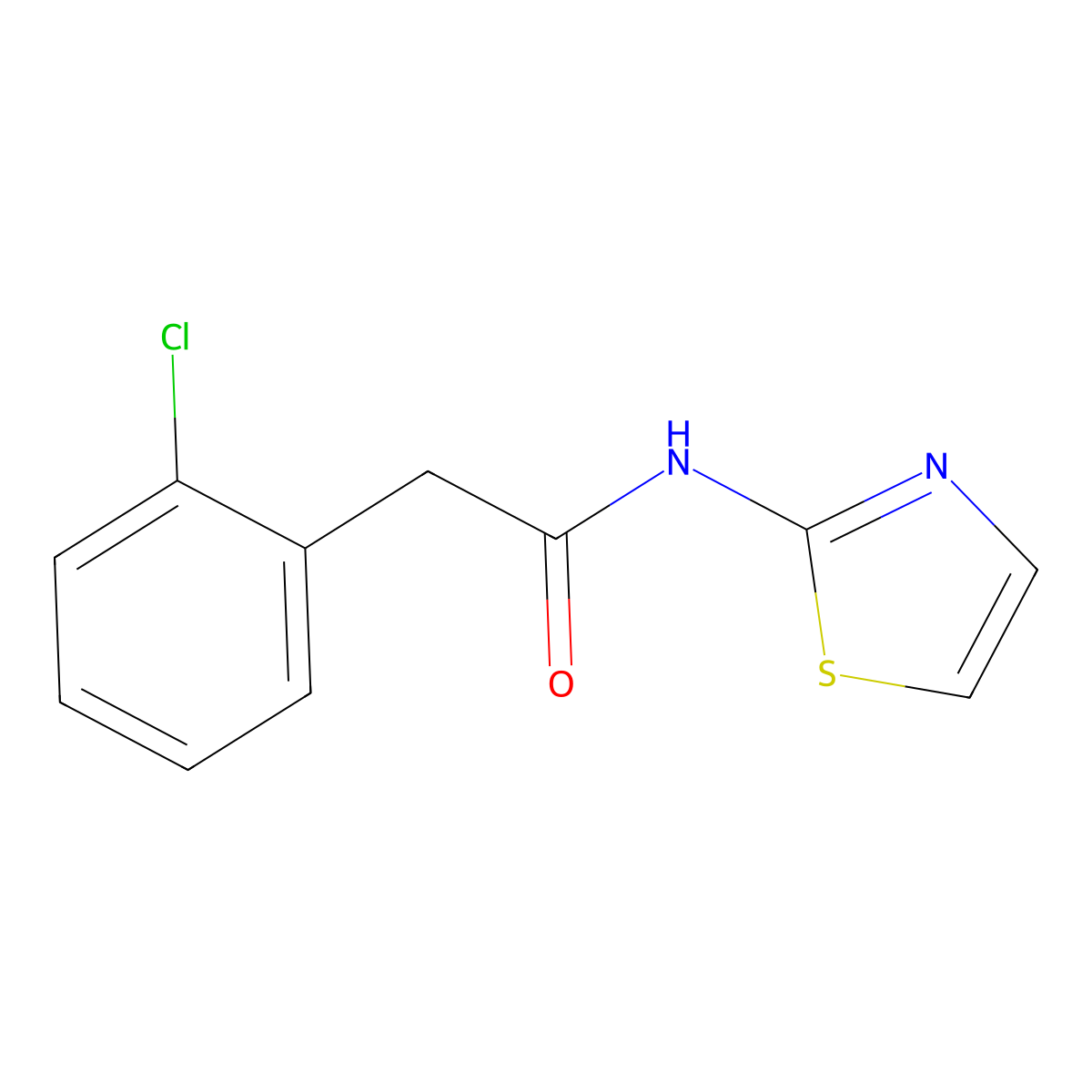 2-(2-chlorophenyl)-N-(1,3-thiazol-2-yl)acetamide molecular structure, CAS 796115-75-8