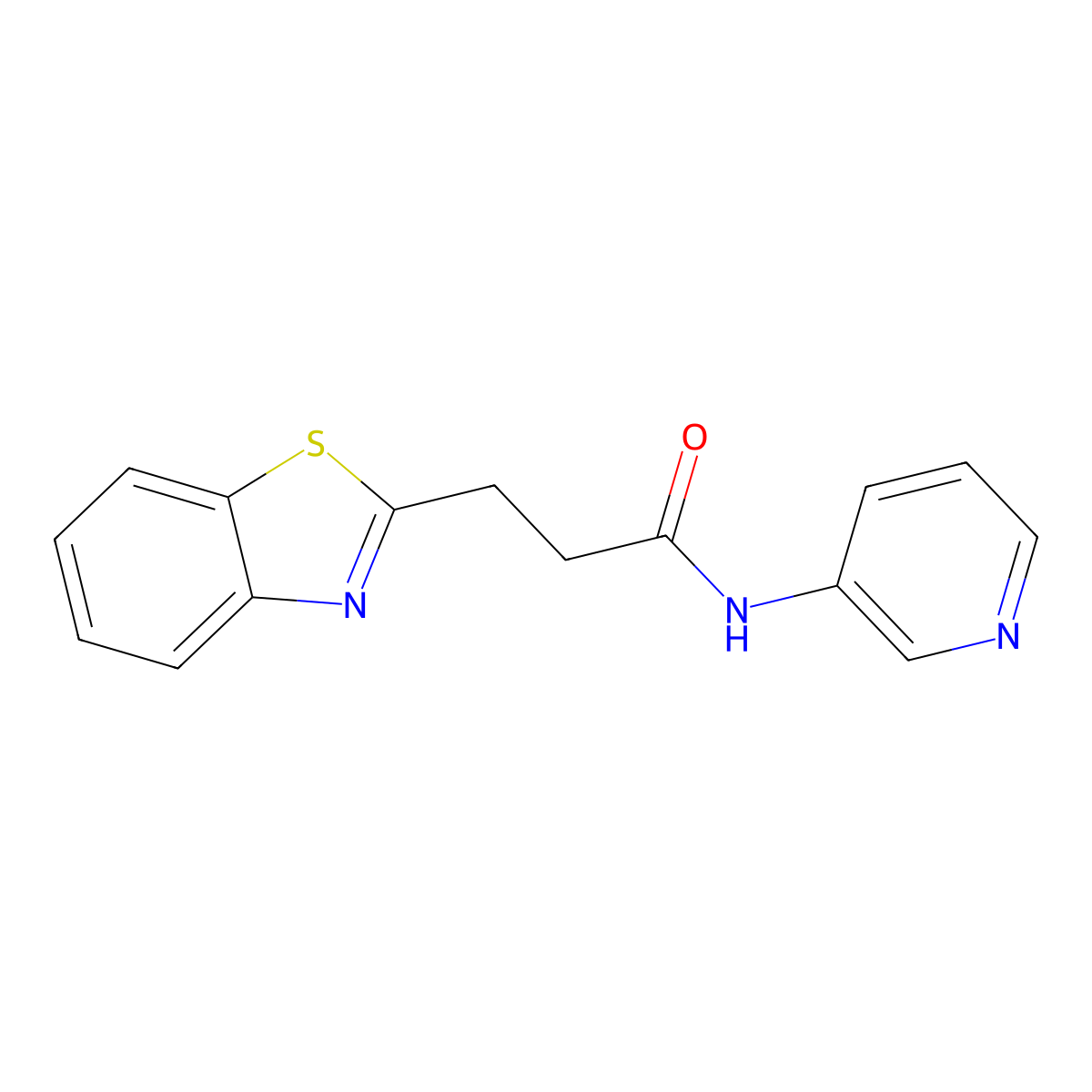 3-(1,3-benzothiazol-2-yl)-N-pyridin-3-ylpropanamide molecular structure, CAS 796122-19-5