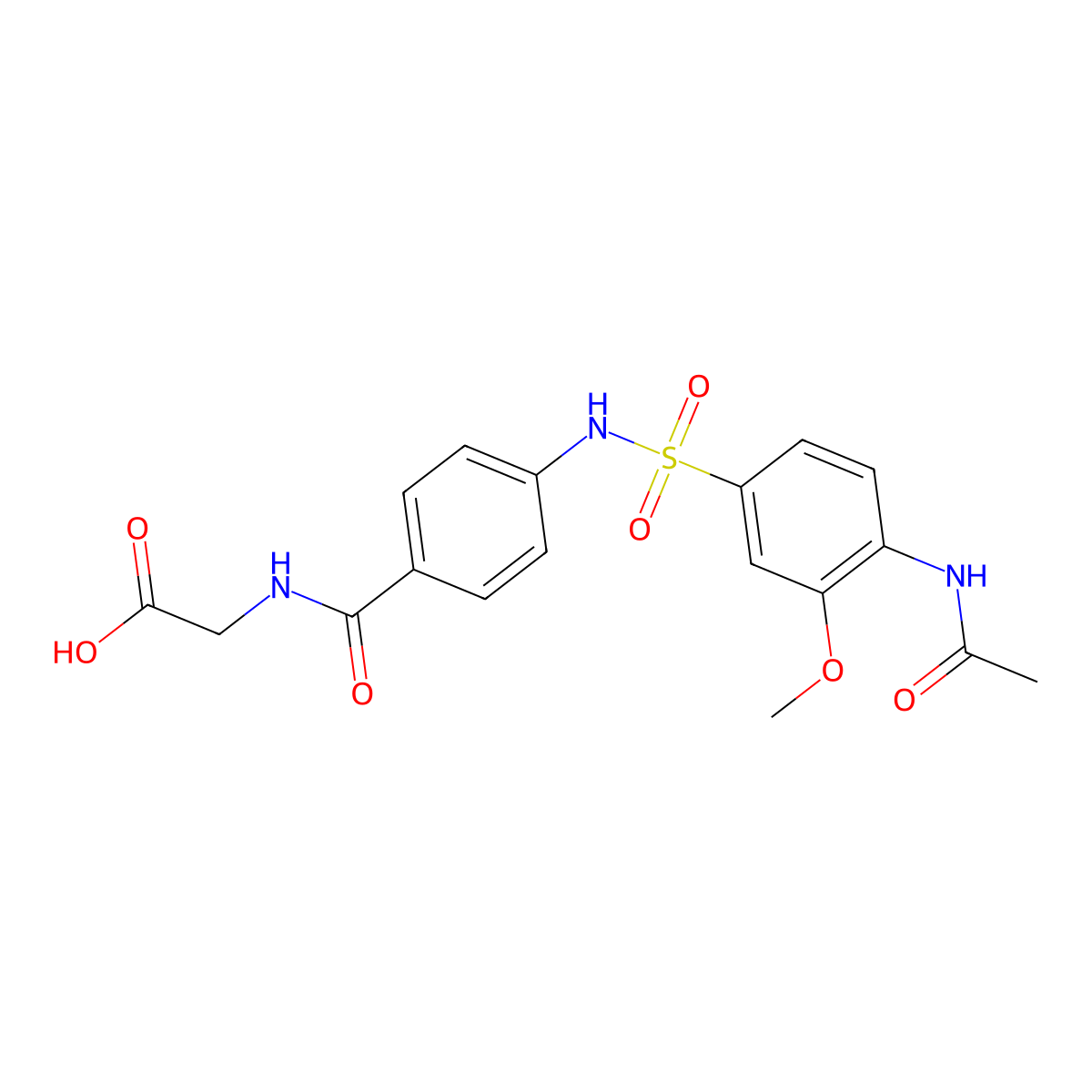 2-{[4-(4-Acetamido-3-methoxybenzenesulfonamido)phenyl]formamido}acetic acid molecular structure, CAS 796123-90-5