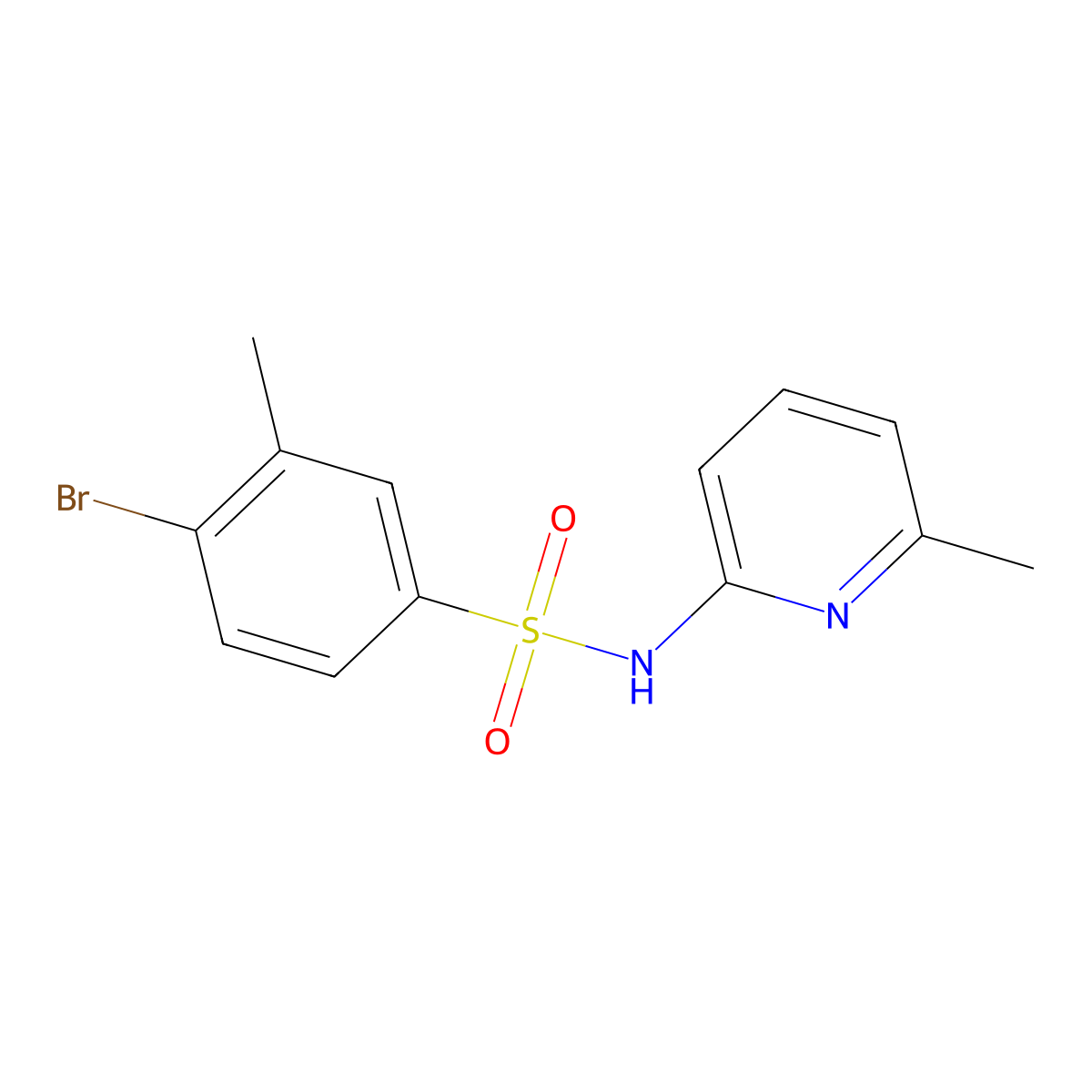 4-bromo-3-methyl-N-(6-methylpyridin-2-yl)benzenesulfonamide molecular structure, CAS 796124-04-4