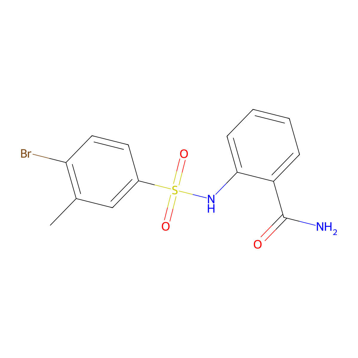2-[(4-Bromo-3-methylphenyl)sulfonylamino]benzamide molecular structure, CAS 796126-35-7