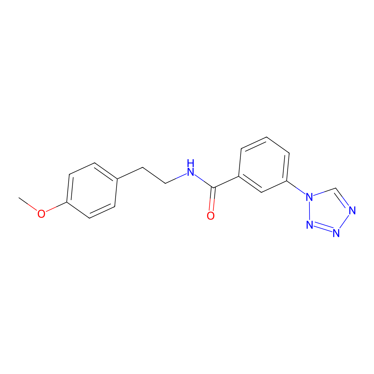 N-[2-(4-methoxyphenyl)ethyl]-3-(1H-tetrazol-1-yl)benzamide molecular structure, CAS 796126-95-9