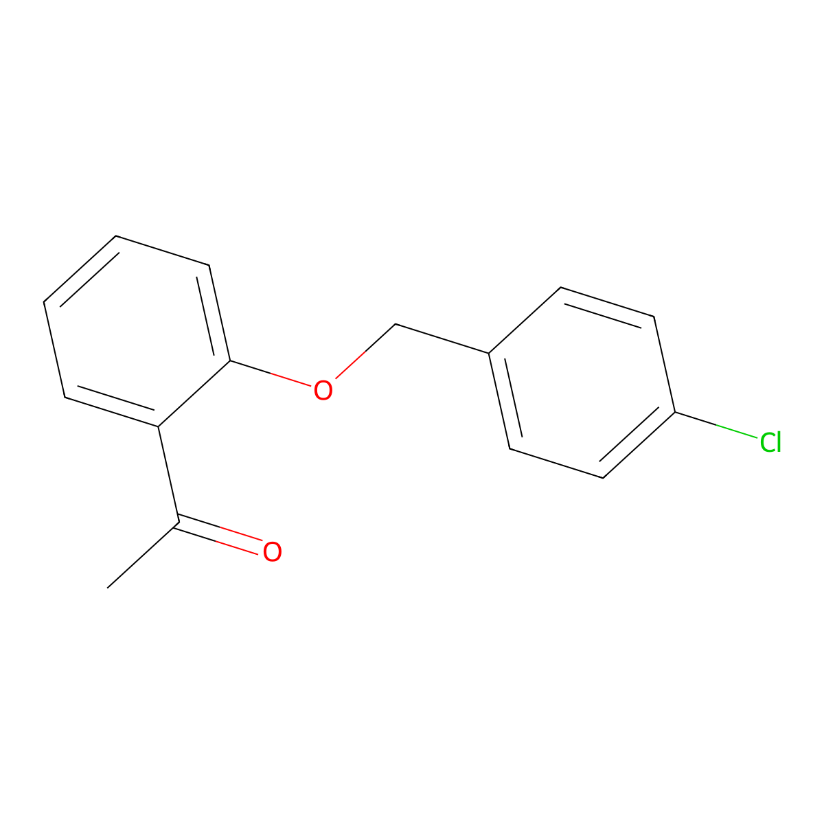 1-(2-((4-Chlorophenyl)methoxy)phenyl)ethan-1-one molecular structure, CAS 79615-80-8