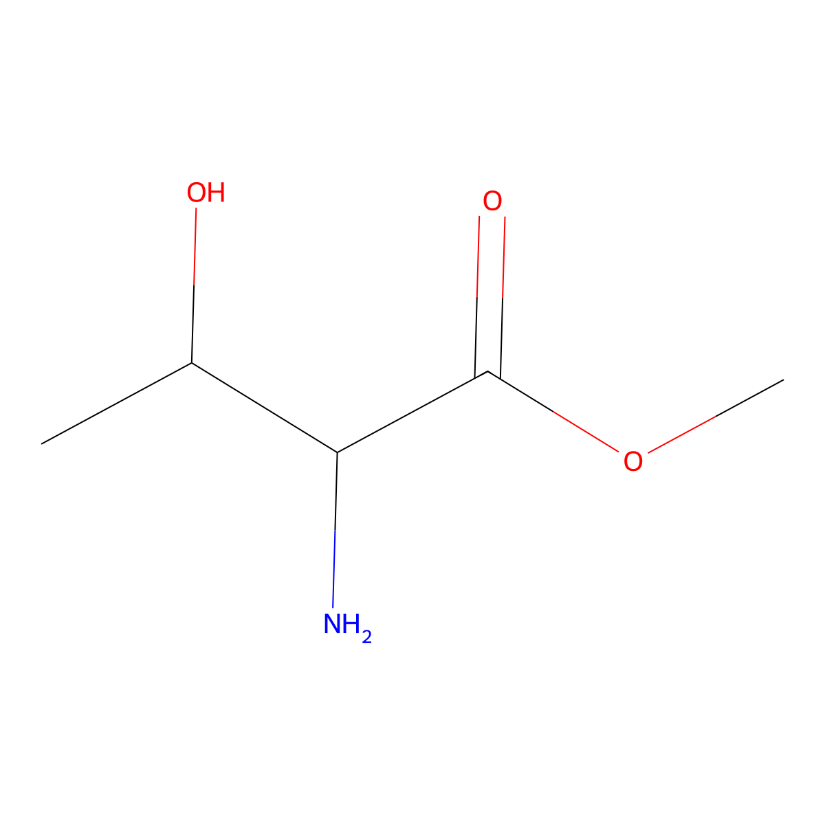Methyl 2-amino-3-hydroxybutanoate molecular structure, CAS 79617-28-0