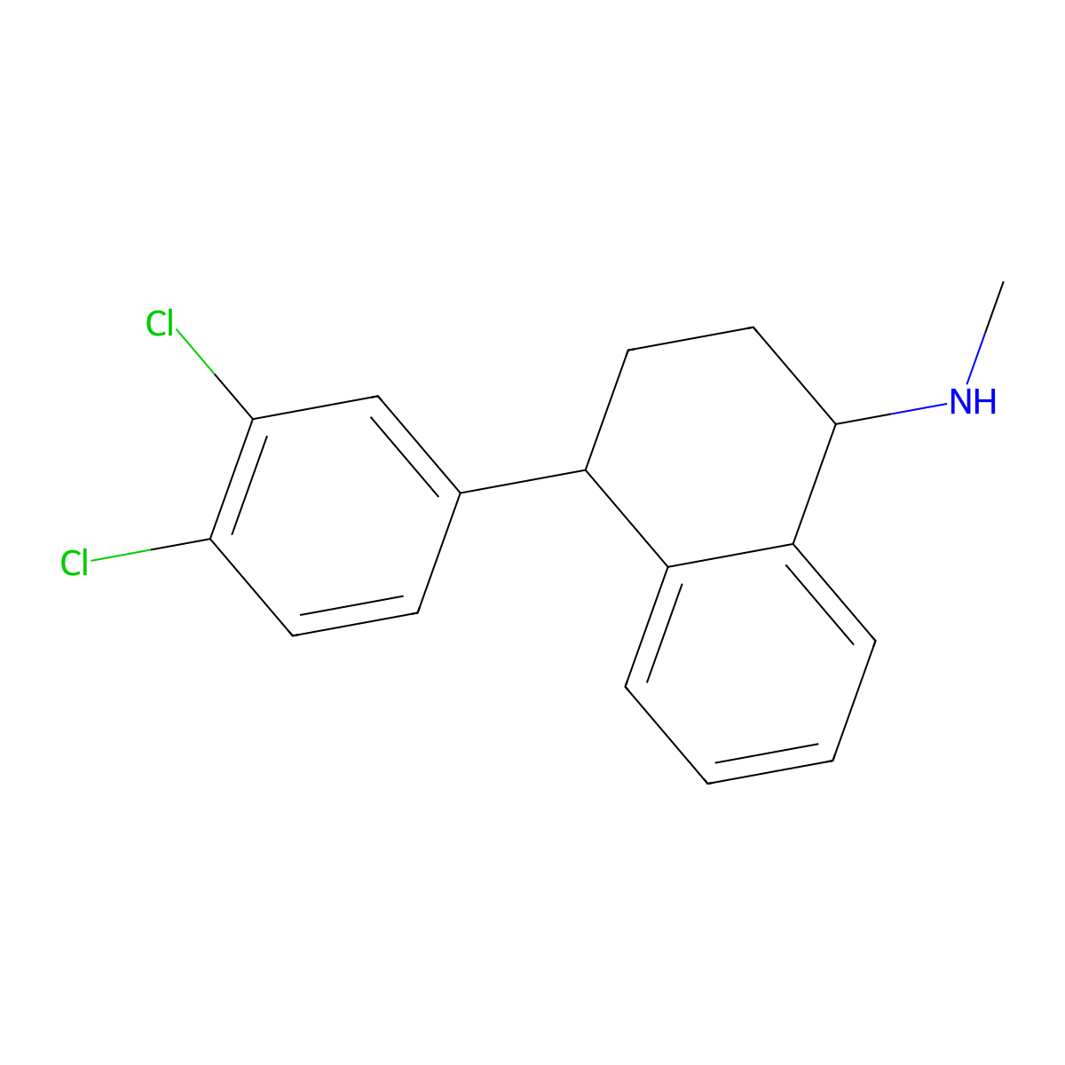 Sertraline molecular structure, CAS 79617-96-2