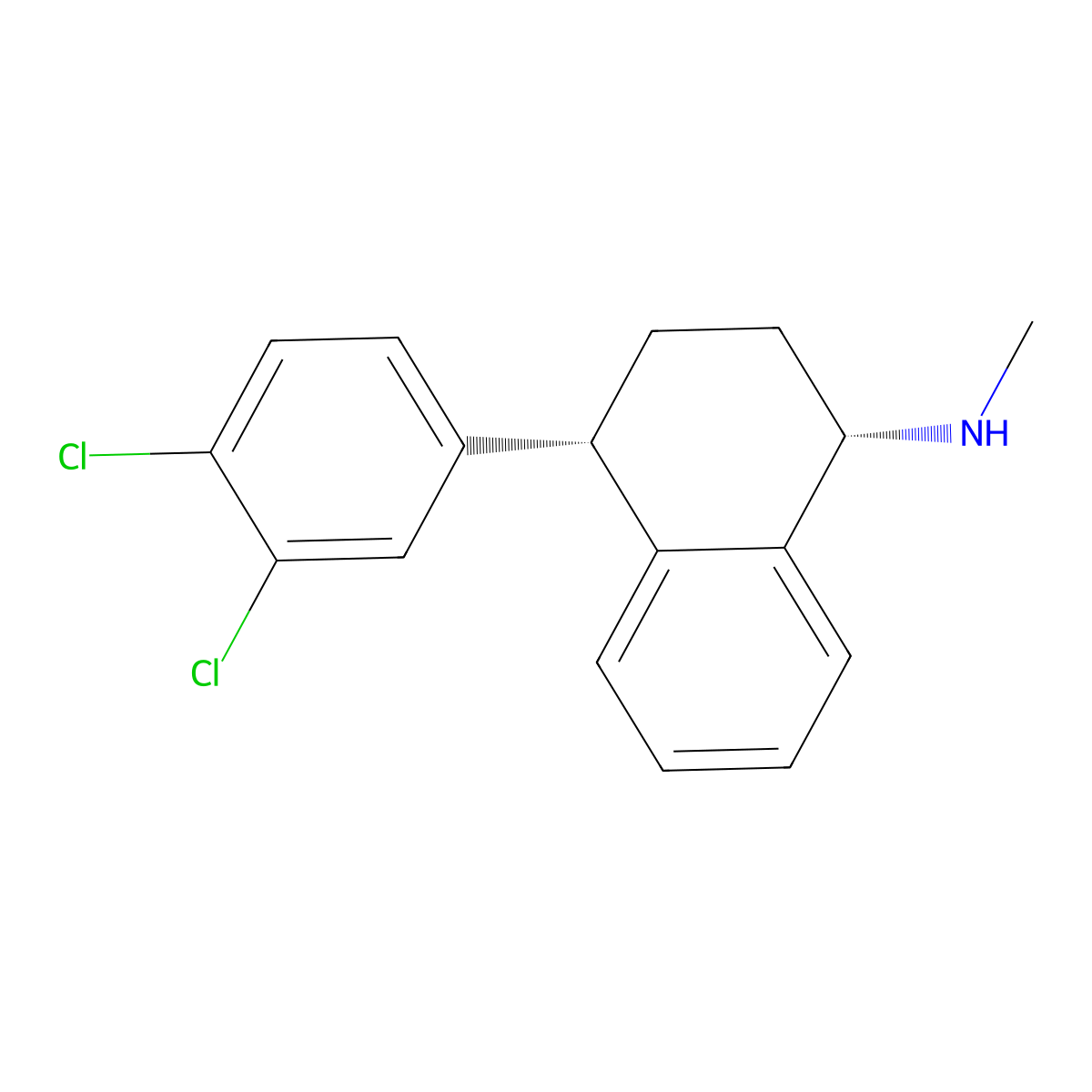 Sertraline molecular structure, CAS 79617-96-2