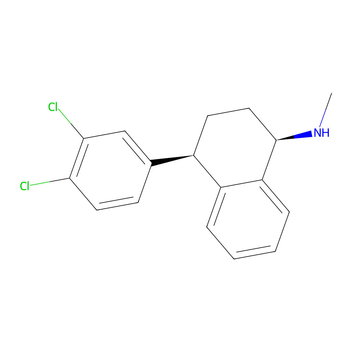 Sertraline, cis-(-)- molecular structure, CAS 79617-98-4