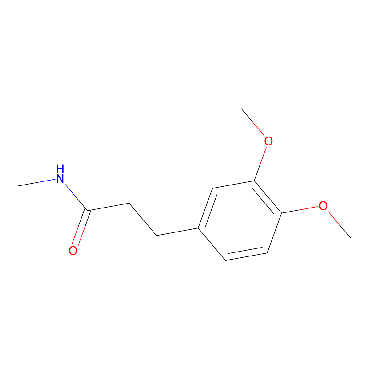 3-(3,4-dimethoxyphenyl)-N-methylpropanamide molecular structure, CAS 79623-31-7