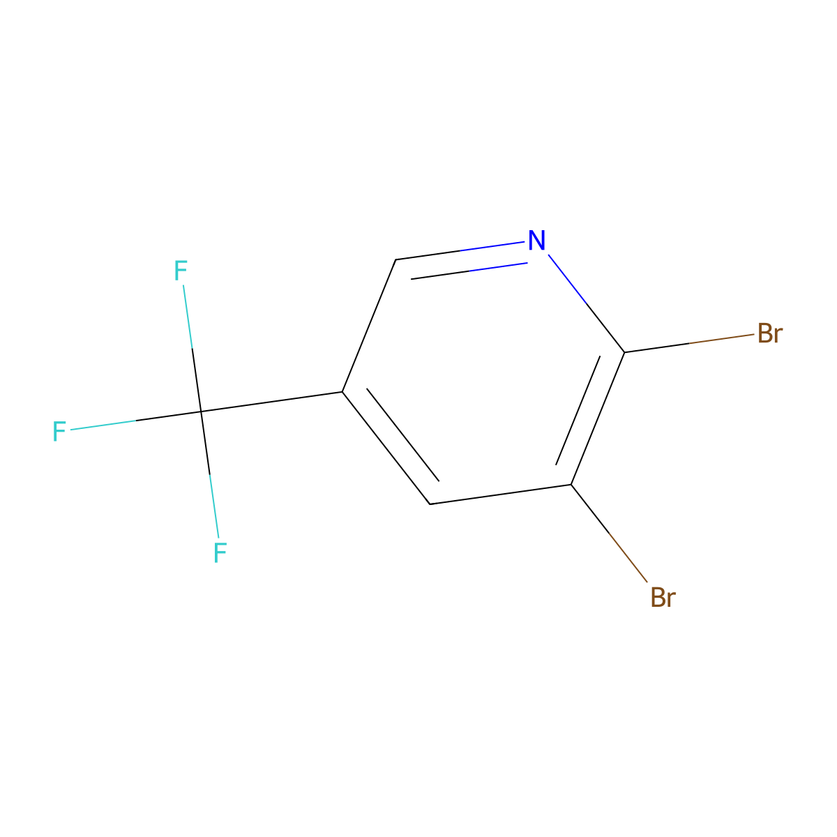 2,3-Dibromo-5-(trifluoromethyl)pyridine molecular structure, CAS 79623-38-4
