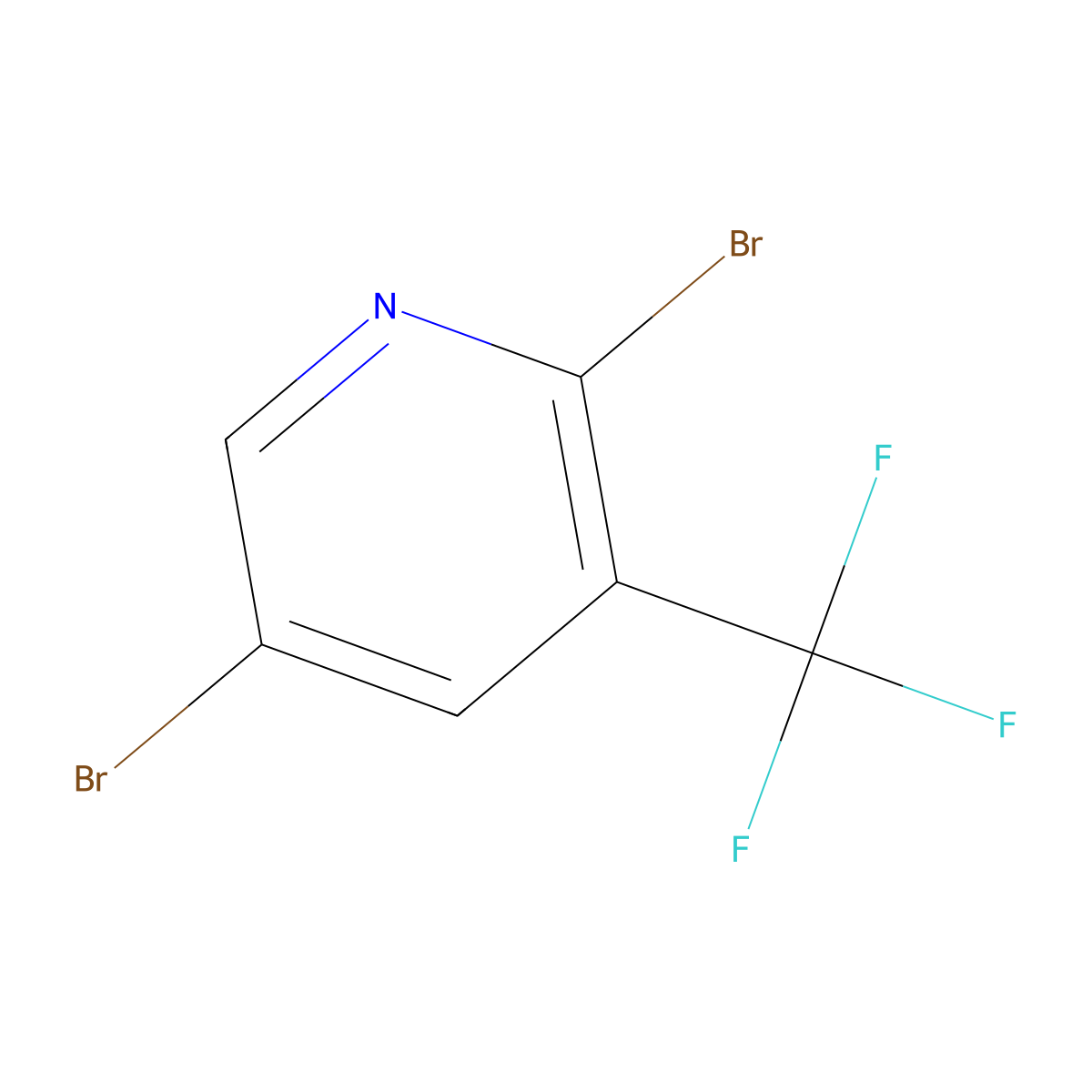 2,5-Dibromo-3-(trifluoromethyl)pyridine molecular structure, CAS 79623-39-5