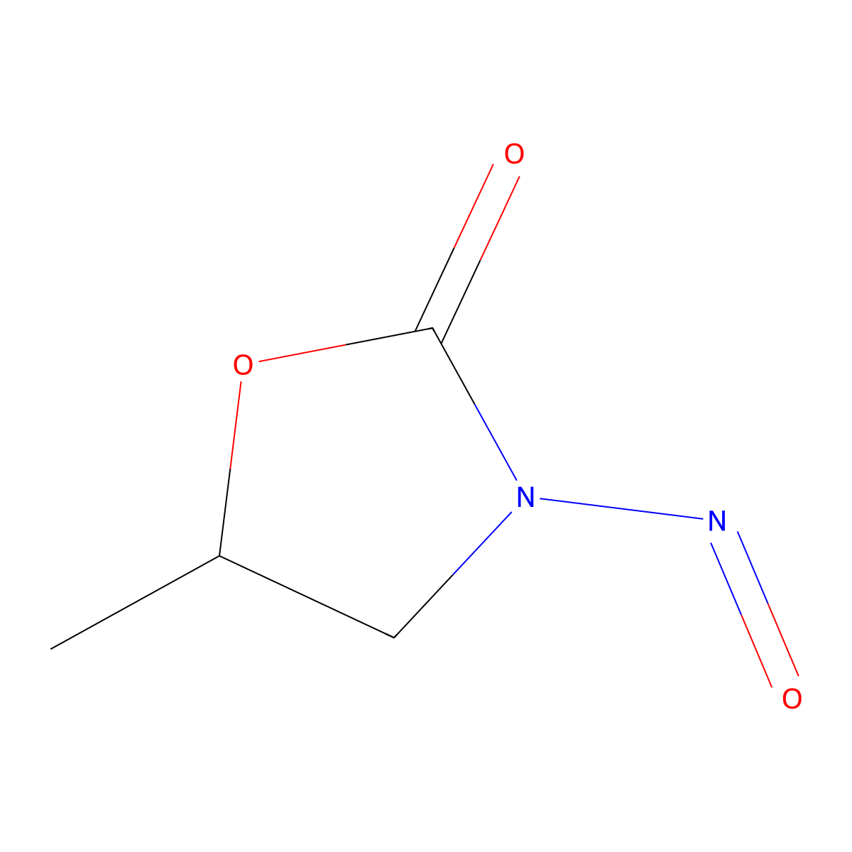 Nitroso-5-methyloxazolidone molecular structure, CAS 79624-33-2