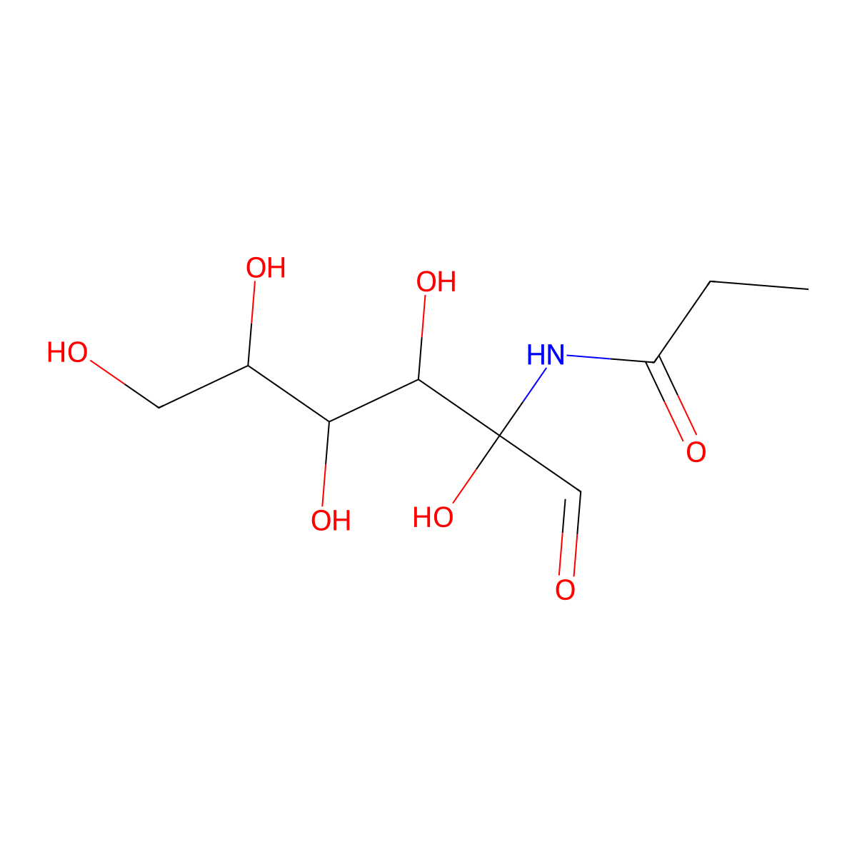 N-Propanoylmannosamine molecular structure, CAS 79624-37-6
