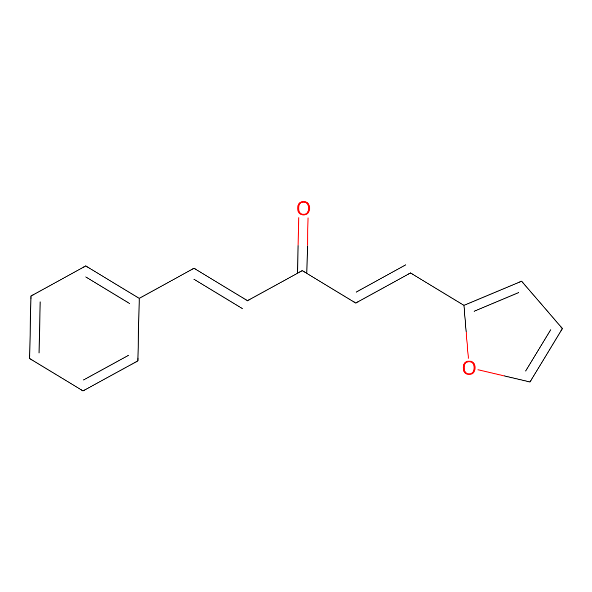 1-(2-Furyl)-5-phenyl-1,4-pentadien-3-one molecular structure, CAS 79629-20-2
