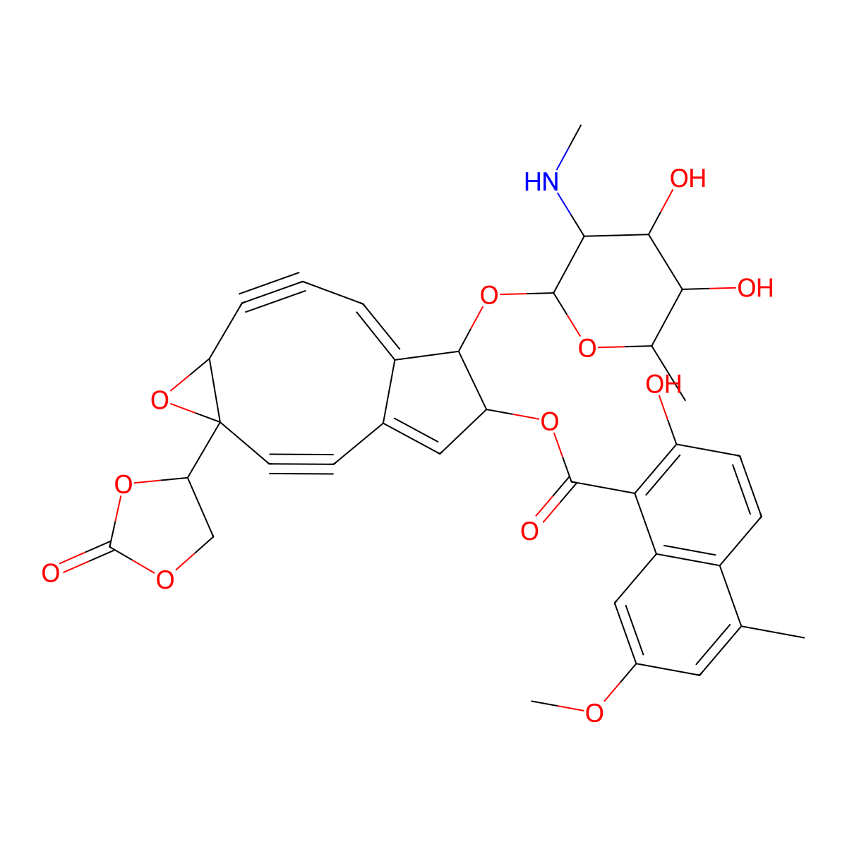 Neocarzinostatin chromophore molecular structure, CAS 79633-18-4