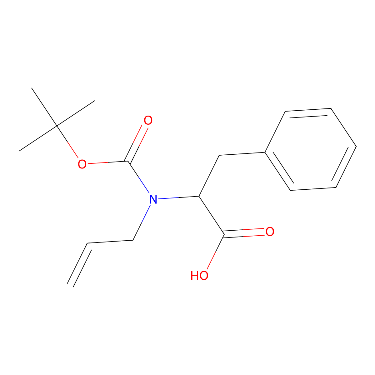 (S)-2-[N-(t-Butoxycarbonyl)-allylamino]-3-phenyl-propionic acid molecular structure, CAS 79638-37-2