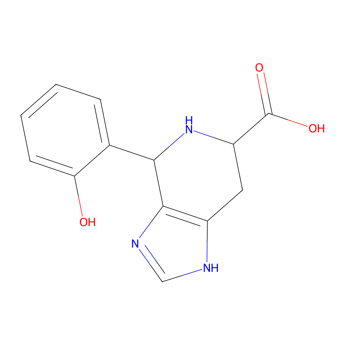 4-(2-hydroxyphenyl)-4,5,6,7-tetrahydro-1H-imidazo[4,5-c]pyridine-6-carboxylic acid molecular structure, CAS 79638-54-3