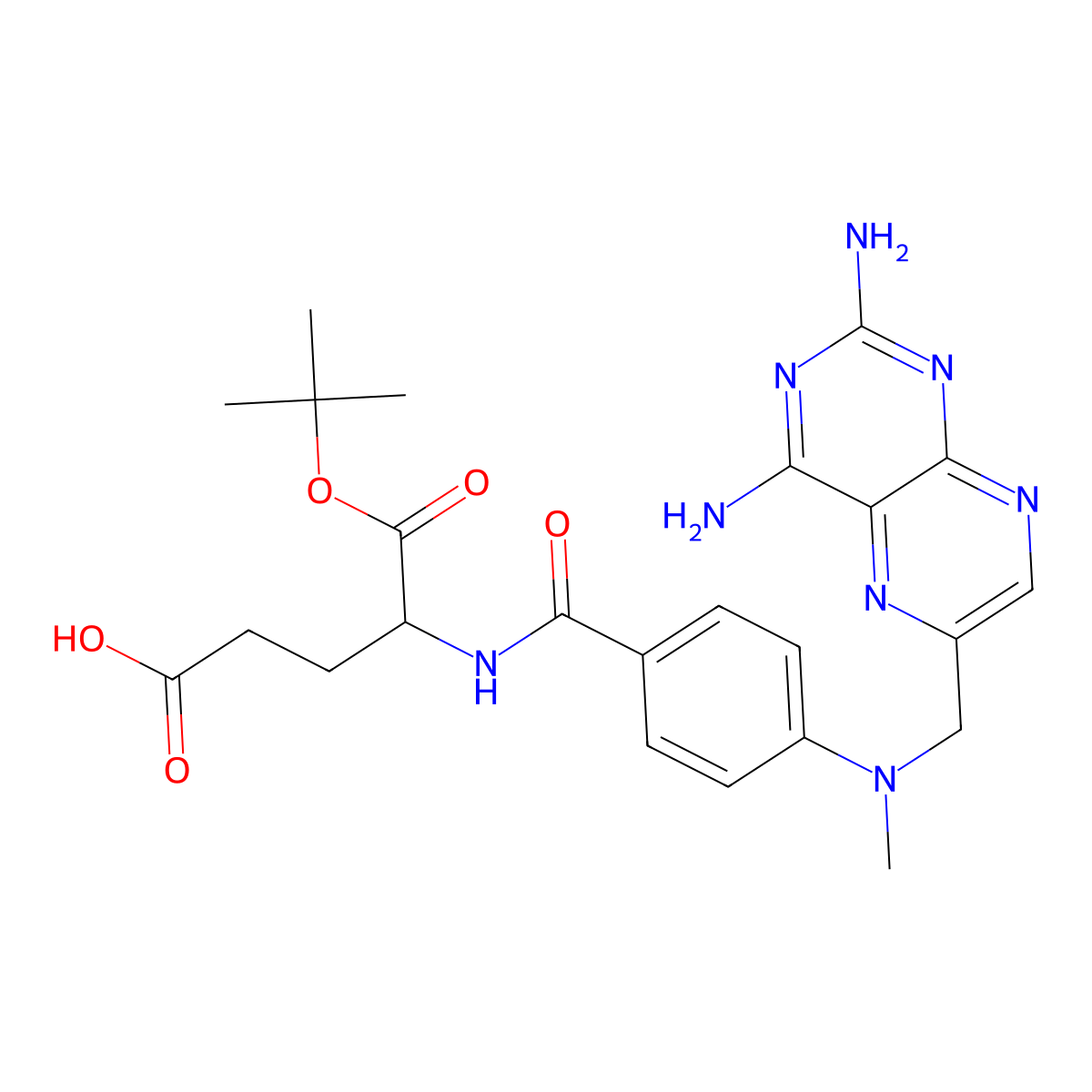 Methotrexate alpha-tert-butyl ester molecular structure, CAS 79640-70-3