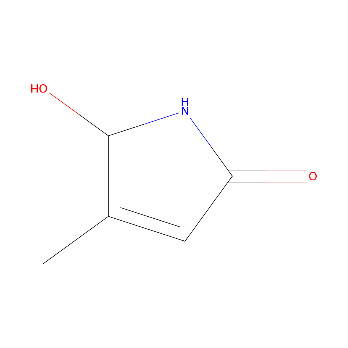 5-hydroxy-4-methyl-2,5-dihydro-1H-pyrrol-2-one molecular structure, CAS 79641-88-6
