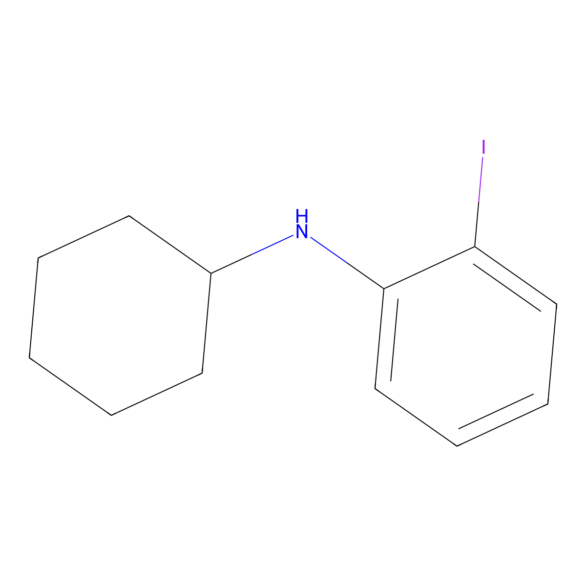 N-Cyclohexyl-2-iodobenzenamine molecular structure, CAS 79642-51-6