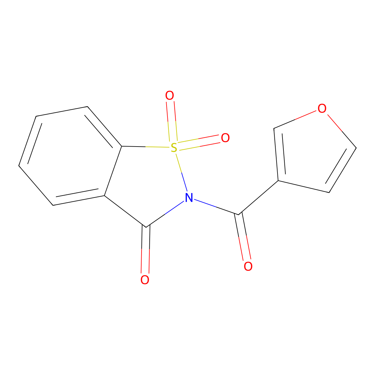 Furoyl saccharin molecular structure, CAS 79642-61-8