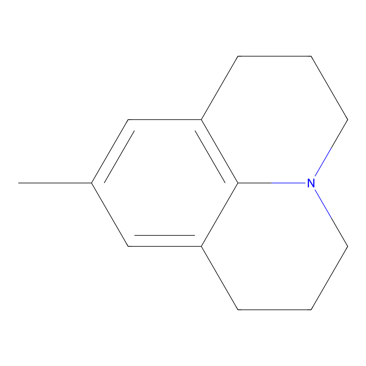 1H,5H-Benzo(ij)quinolizine, 2,3,6,7-tetrahydro-9-methyl- molecular structure, CAS 79643-58-6