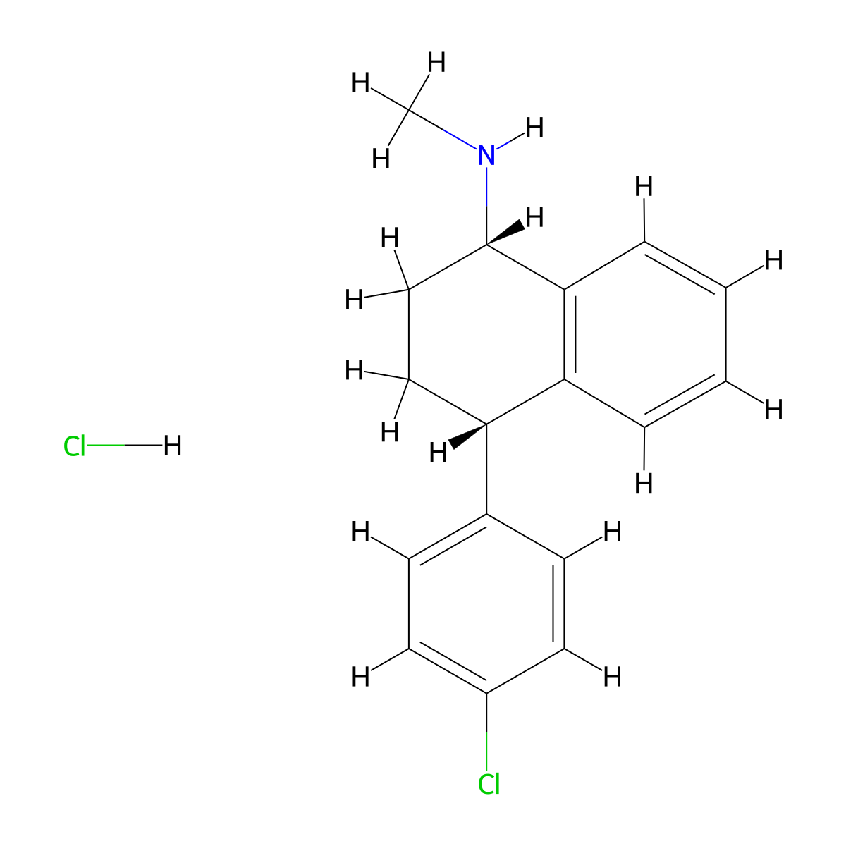 3-Dechloro Sertraline Hydrochloride molecular structure, CAS 79646-00-7