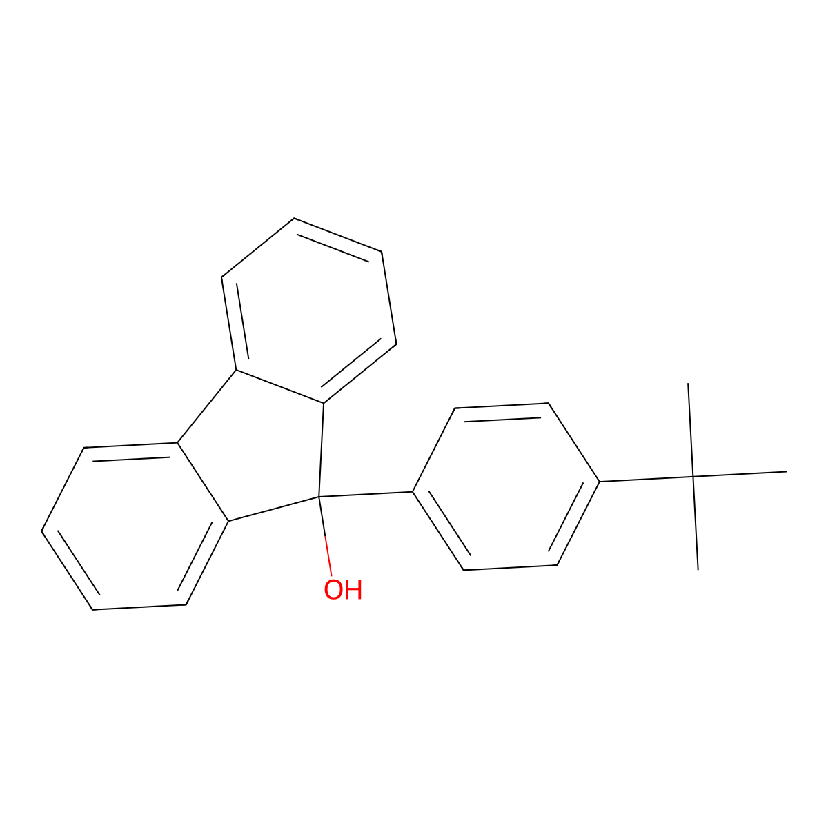 9H-Fluoren-9-ol, 9-[4-(1,1-dimethylethyl)phenyl]- molecular structure, CAS 79653-82-0