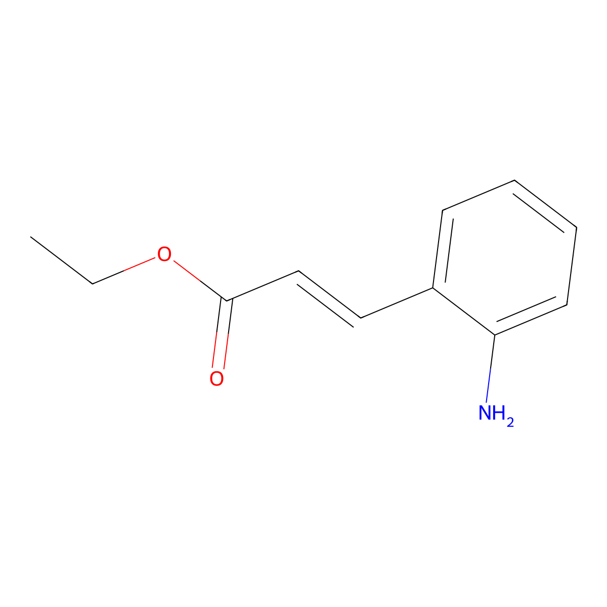 Ethyl 3-(2-aminophenyl)acrylate molecular structure, CAS 79655-96-2