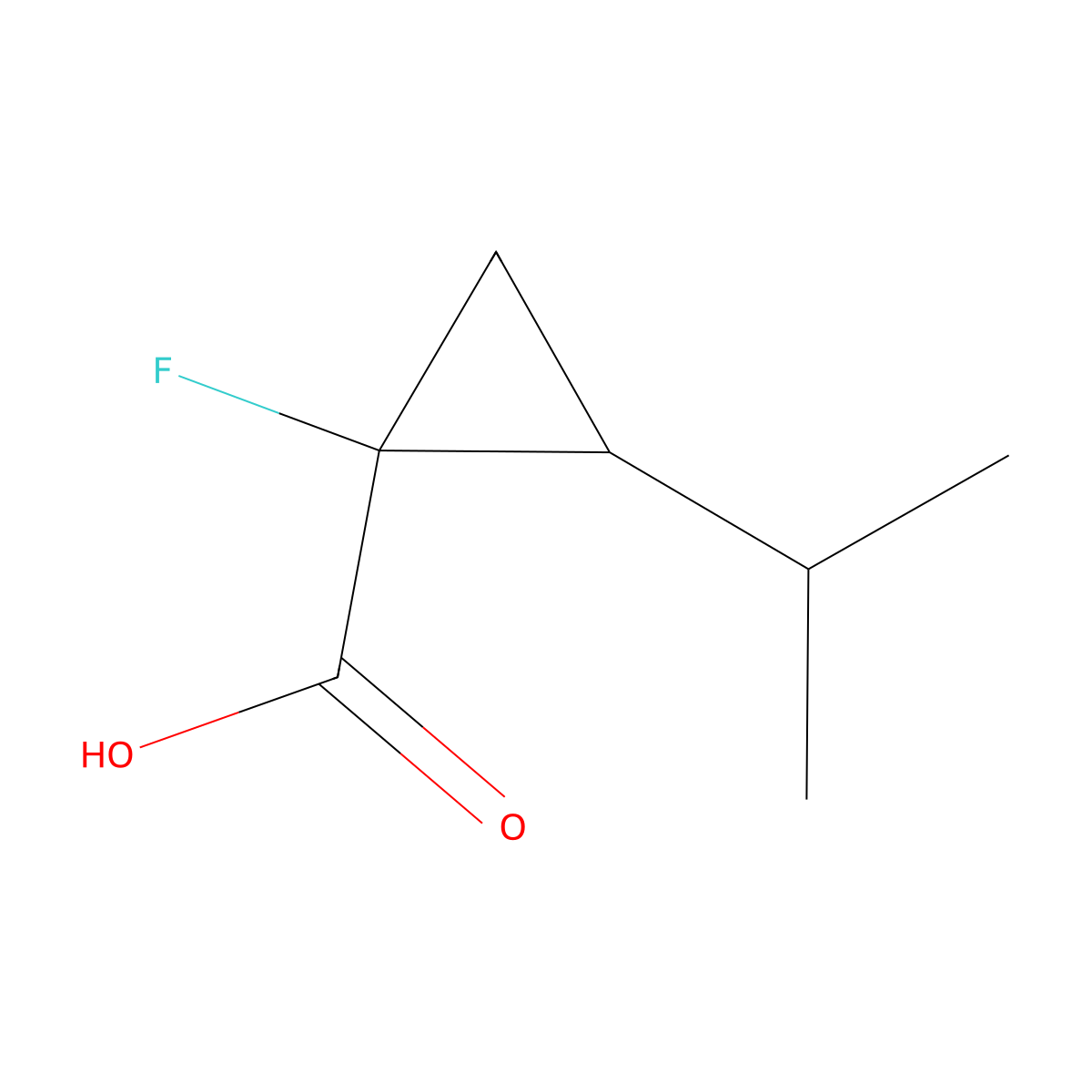 Cyclopropanecarboxylic acid, 1-fluoro-2-(1-methylethyl)-, cis-(9CI) molecular structure, CAS 79658-33-6