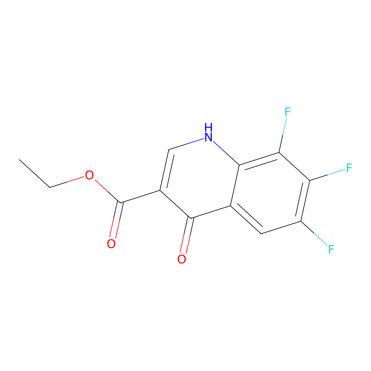 Ethyl 6,7,8-trifluoro-1,4-dihydro-4-oxo-3-quinolinecarboxylate molecular structure, CAS 79660-46-1