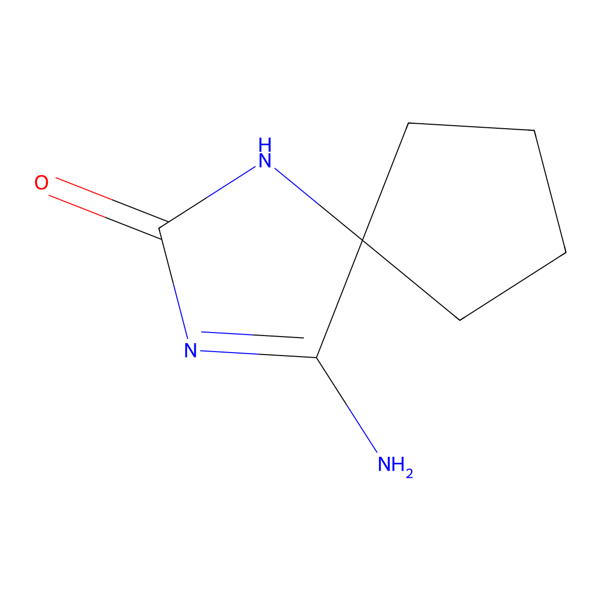 4-Amino-1,3-diazaspiro[4.4]non-3-en-2-one molecular structure, CAS 79662-82-1