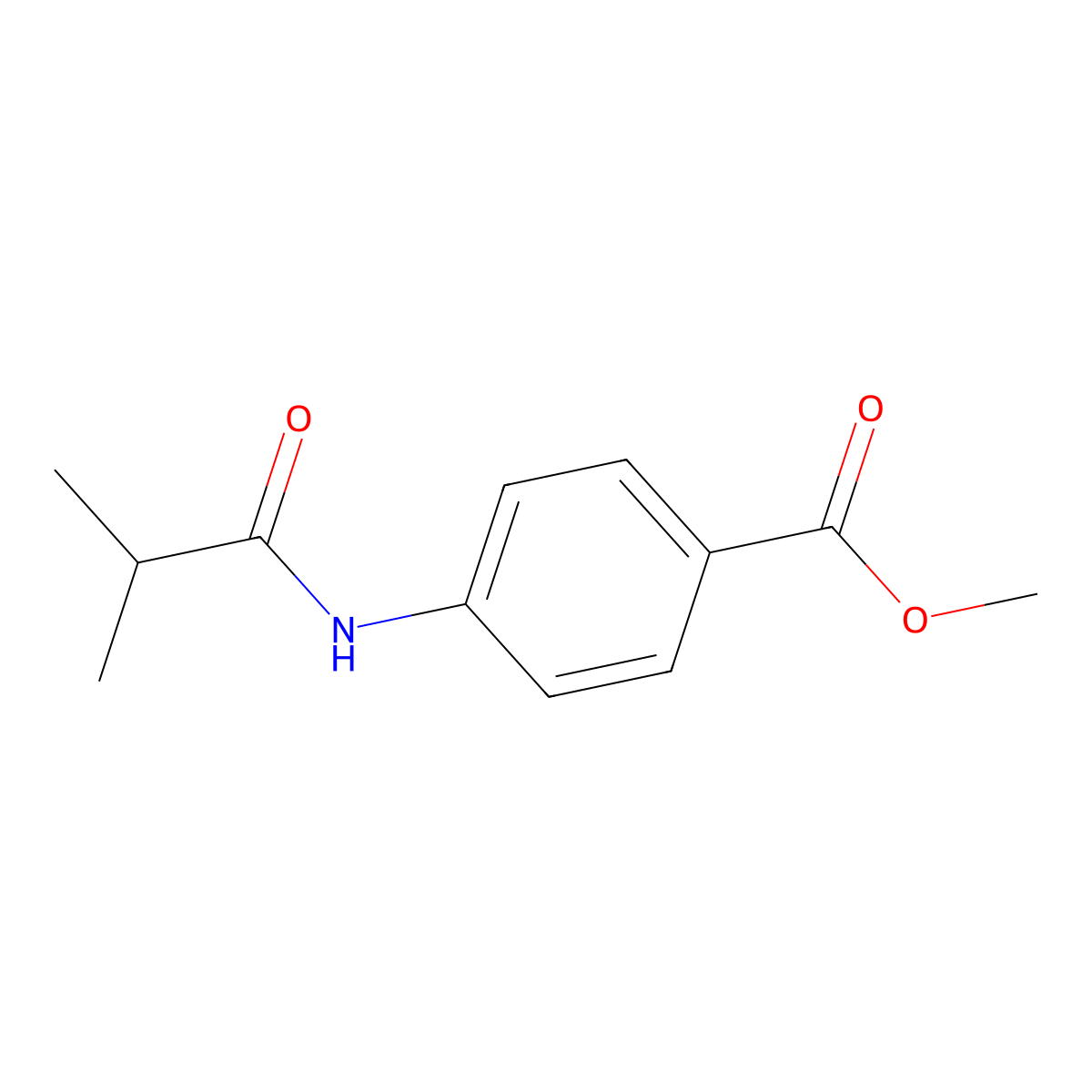 Methyl 4-(2-methylpropanamido)benzoate molecular structure, CAS 79663-12-0