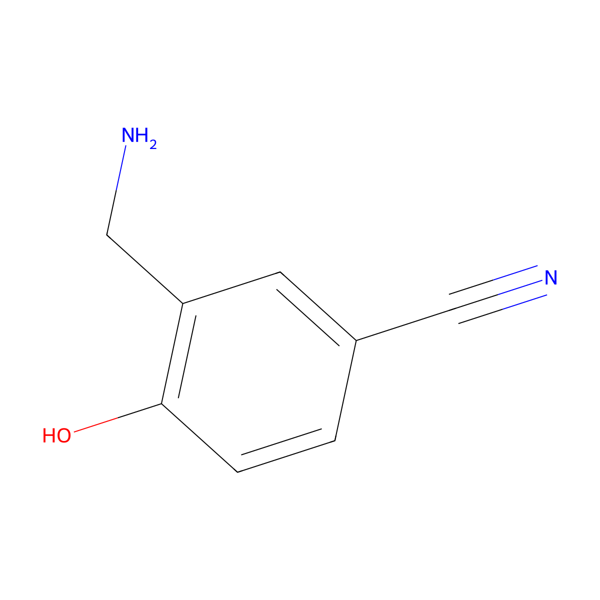3-(Aminomethyl)-4-hydroxybenzonitrile molecular structure, CAS 79663-62-0