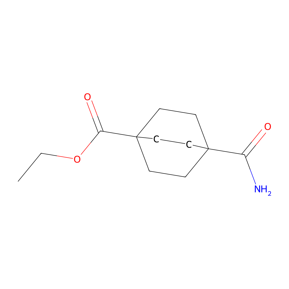 Ethyl 4-carbamoylbicyclo[2.2.2]octane-1-carboxylate molecular structure, CAS 79663-72-2