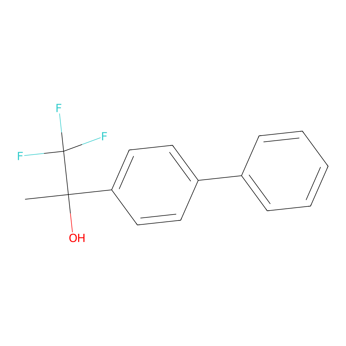 |A-Methyl-|A-(trifluoromethyl)[1,1'-biphenyl]-4-methanol molecular structure, CAS 79663-85-7