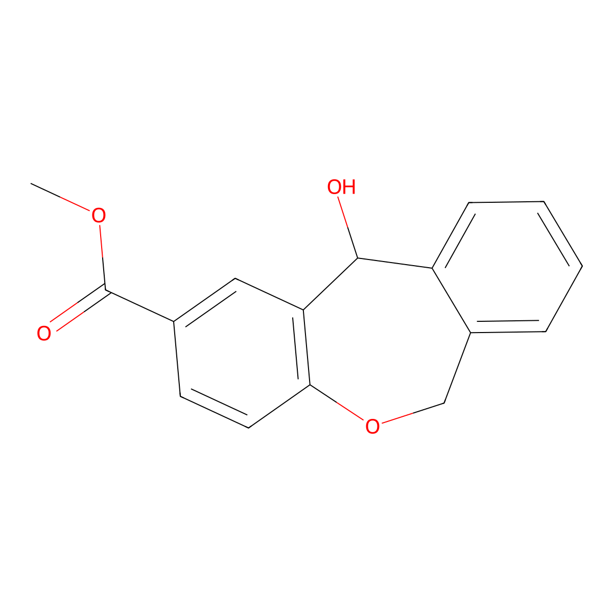 Methyl 11-hydroxy-6,11-dihydrobenzo[c][1]benzoxepine-2-carboxylate molecular structure, CAS 79669-90-2