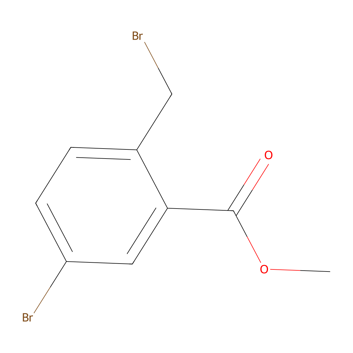 Methyl 5-bromo-2-(bromomethyl)benzoate molecular structure, CAS 79670-17-0
